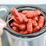 little smokie sausages on a tooth pick