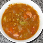 Lentil and Kielbasa Soup in a bowl