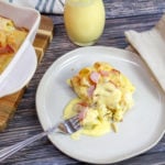 eggs Benedict casserole on a plate