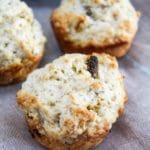 close up of irish soda bread muffin