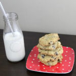 cookies on a plate with milk