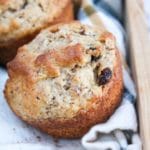 close photo of a muffin with a towel
