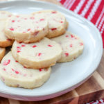 Stacked cookies on a white plate