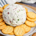 Cheese Ball on a Plate with Crackers