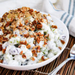 grapes salad in a white bowl