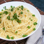 Pasta in a white bowl