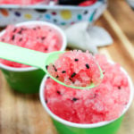 granita in a cup with a spoon