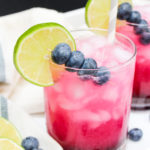 two margaritas on a tray