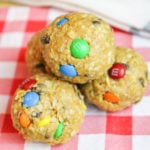 monster cookie bites on a tray
