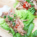 pork in a lettuce wrap