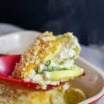 squash scooped from casserole dish