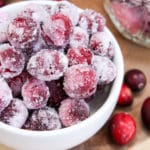 sugared cranberries in a bowl