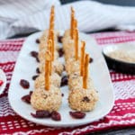 Cranberry Pecan Mini Cheeseballs on a plate
