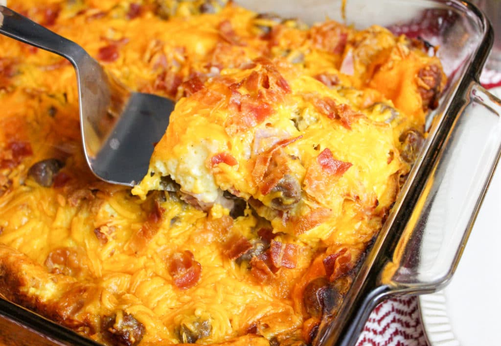breakfast casserole in baking dish