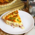 Ham and Cheese Quiche on a plate