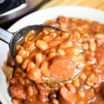 beans scooped from a bowl