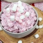cranberry fluff salad in a bowl