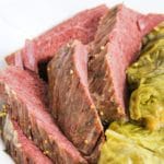 sliced corned beef with cabbage