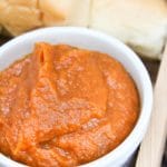 pumpkin butter in white dish