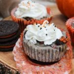 Mini Halloween Oreo Cheesecakes unwrapped