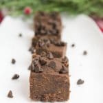 slow cooker fudge on a white plate