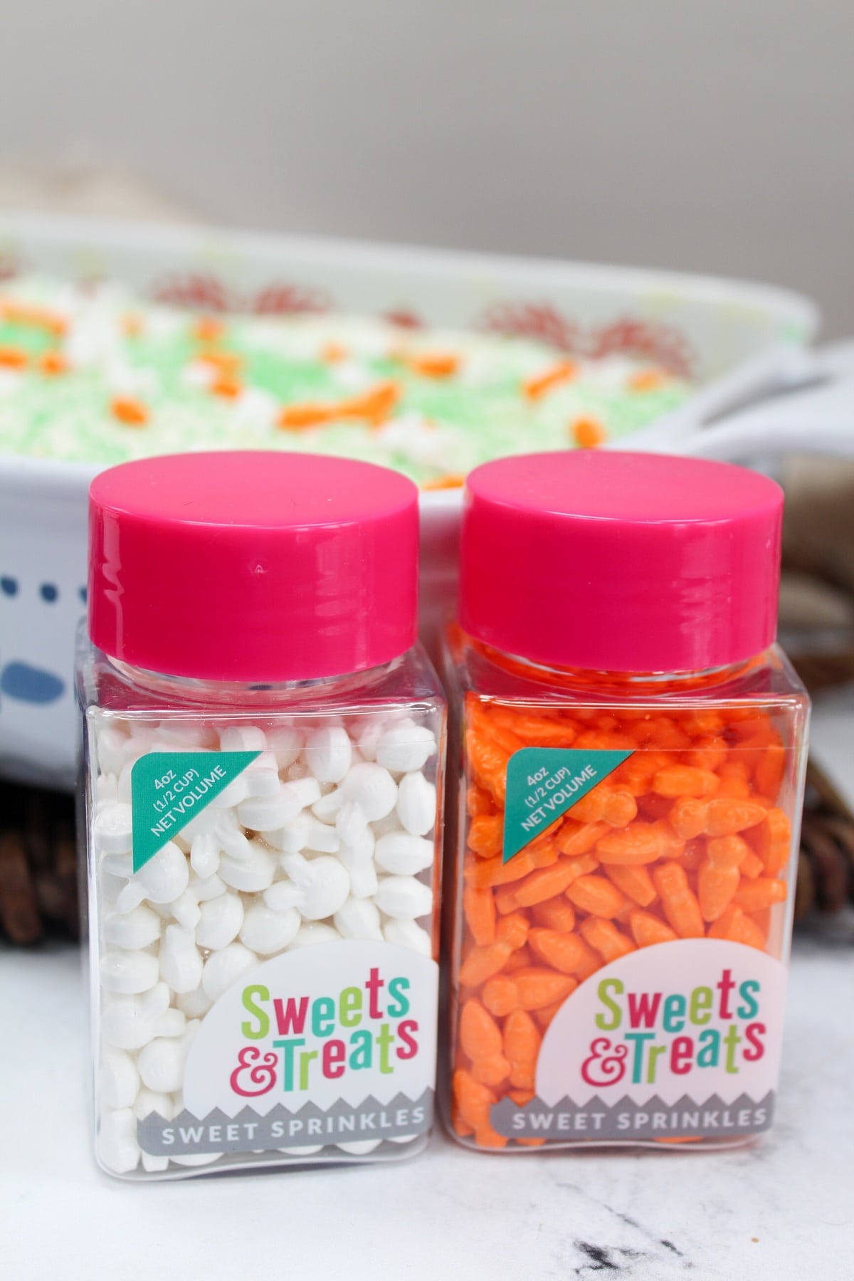 carrot and bunny shaped sprinkle containers