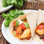 chicken fajitas wrapped in a tortilla