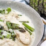 creamy keto chicken skillet in a bowl